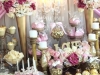 Slatki sto-dekoracija za slatki sto-dekoracija slatkog stola-kolaci-cupecakes-roze pink zlatna dekoracija slatkog stola-muffins-cakepops