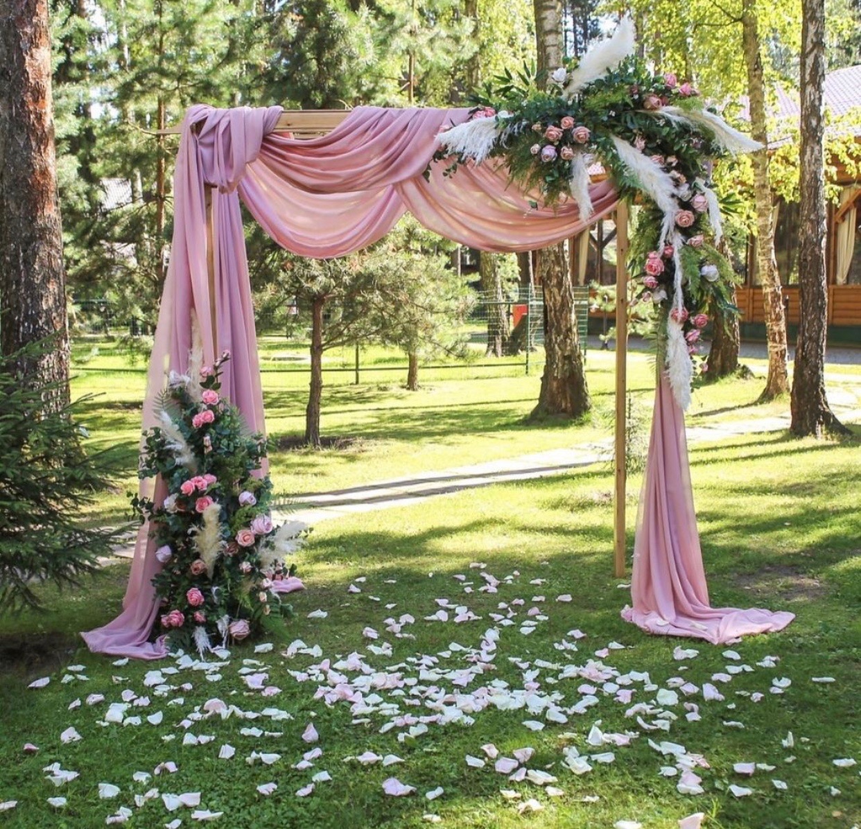 fotozona - pozadine za slikanje - pozadine za vencanje - draperija - pampas - ruže - boho dekoracija IMG-8084